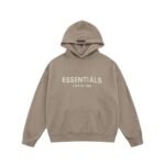 ESSENTIALS FEAR OF GOD Double-line flocking print plus velvet hooded sweatshirt - Image 4