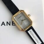 Chanel Black Gold Sugar Cube Women’s Quartz Watch Size 19.7×15.2mm High-quality high-end watches