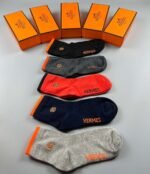 Hermes  Exquisite boxed socks made of pure cotton quality, packaged in a box of 5 pairs - Image 6