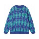 Gucci diamond plaid round neck sweater with holes - Image 10