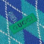 Gucci diamond plaid round neck sweater with holes - Image 12
