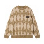Gucci diamond plaid round neck sweater with holes