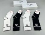CELINE mid socks, pure cotton quality, one box of 4 pairs - Image 6