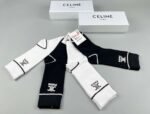 CELINE mid socks, pure cotton quality, one box of 4 pairs - Image 4