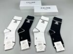 CELINE mid socks, pure cotton quality, one box of 4 pairs - Image 2