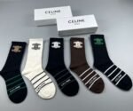 CELINE mid socks, made of pure cotton quality, in a box of 5 pairs - Image 2