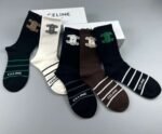 CELINE mid socks, made of pure cotton quality, in a box of 5 pairs