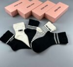 miumiu Combed cotton socks 5 pairs per box