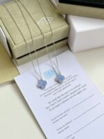 Van Cleef & Arpels Chalcedony Necklace VAC Chalcedony Four-Leaf Clover Necklace Premium Edition - Image 5