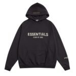 ESSENTIALS FEAR OF GOD Double-line flocking print plus velvet hooded sweatshirt - Image 2