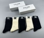 CELINE Tall Socks Cotton Quality Box of 5 Pair - Image 5