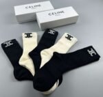 CELINE Tall Socks Cotton Quality Box of 5 Pair - Image 4