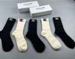 CELINE Tall Socks Cotton Quality Box of 5 Pair