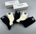 CELINE Tall Socks Cotton Quality Box of 5 Pair - Image 3