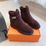 Hermès classic Kelly boots are made of calfskin leather and lambskin leather lining. High-end autumn and winter boots - Image 8