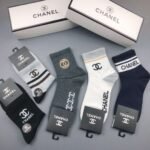 CHANEL Men’s and Women’s Socks, Same Cotton Quality, Box of 5 Pairs - Image 2