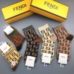 Fendi men’s and women’s socks, made of pure cotton, 5 pairs per box - Image 4