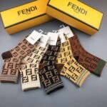 Fendi men’s and women’s socks, made of pure cotton, 5 pairs per box - Image 5