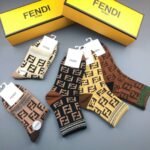 Fendi men’s and women’s socks, made of pure cotton, 5 pairs per box - Image 3