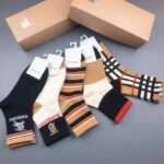 Burberry new mid length socks for autumn and winter, made of pure cotton quality, in a box of 5 pairs - Image 6