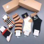 Burberry new mid length socks for autumn and winter, made of pure cotton quality, in a box of 5 pairs - Image 4