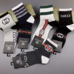 GUCCI Men’s and Women’s Same Socks, Box of 5 Pair Pure Cotton