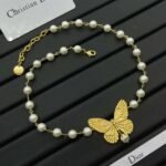 DIOR Premium version of butterfly pearl necklace