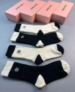 MIUMIU high socks, combed cotton, four pairs per box - Image 4