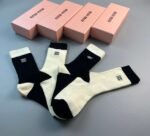 MIUMIU high socks, combed cotton, four pairs per box - Image 2