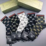 GUCCI High end customized socks for both men and women, 5 pairs of pure cotton - Image 3