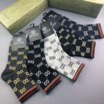 GUCCI High end customized socks for both men and women, 5 pairs of pure cotton - Image 2