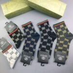 GUCCI High end customized socks for both men and women, 5 pairs of pure cotton - Image 5