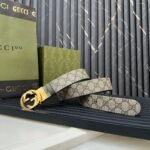 GUCCI Grass green pigskin pattern base Width 3.7cm Official website 1:1 version - Image 7