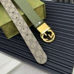 GUCCI Grass green pigskin pattern base Width 3.7cm Official website 1:1 version - Image 2