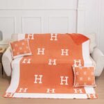 Hermès brocade fox fur blanket high-quality blanket - Image 6