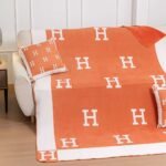 Hermès brocade fox fur blanket high-quality blanket - Image 5