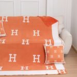Hermès brocade fox fur blanket high-quality blanket - Image 4