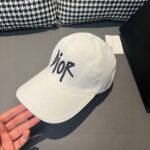 Dior 1:1 original single black white classic cowhide rimmed baseball cap - Image 11