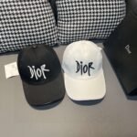 Dior 1:1 original single black white classic cowhide rimmed baseball cap - Image 7