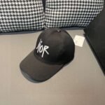 Dior 1:1 original single black white classic cowhide rimmed baseball cap - Image 5