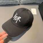 Dior 1:1 original single black white classic cowhide rimmed baseball cap - Image 6