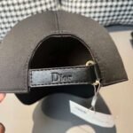 Dior 1:1 original single black white classic cowhide rimmed baseball cap - Image 4