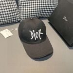 Dior 1:1 original single black white classic cowhide rimmed baseball cap