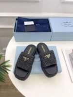 PRADA raffia slippers