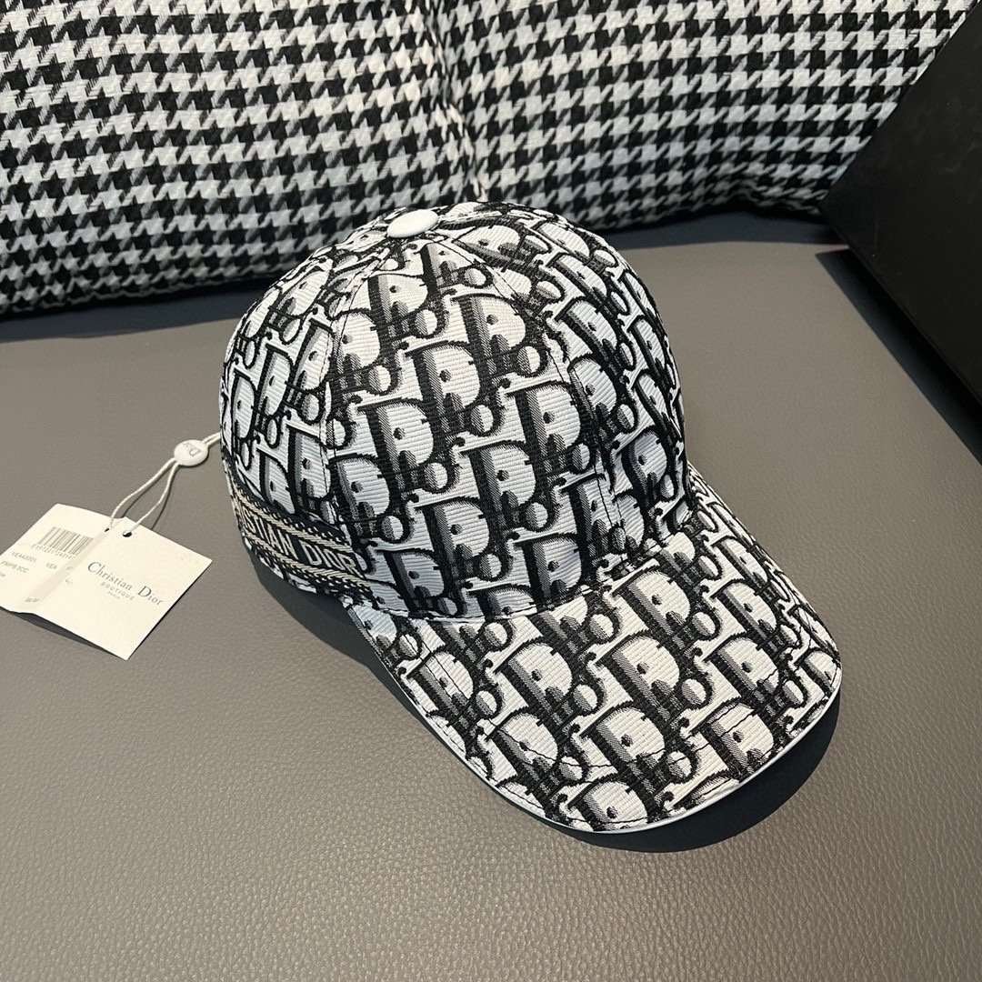 i1713971473_7780_0.jpg Dior 1:1 original single spliced cowhide brim baseball cap - Image 1