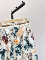 miumiu spring and summer latest Monogram beach romantic palm coconut print elastic waist skirt - Image 9