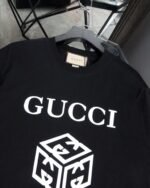 Gucci summer new geometric cube pattern printed short-sleeved T-shirt 230g pure cotton - Image 8