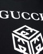 Gucci summer new geometric cube pattern printed short-sleeved T-shirt 230g pure cotton - Image 7