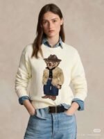 Ralph Lauren Autumn and Winter Cartoon Bear Sweater Cashmere Material - Image 25