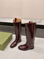 GUCCI casual Kelly knight boots catwalk style advanced version 1:1 inner cowhide material - Image 14